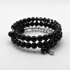 Kissaka Vintage Beaded Glass Stretch Bracelet